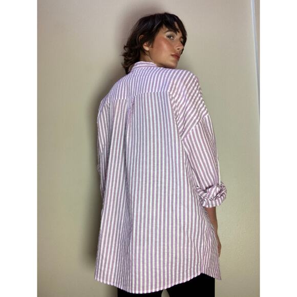 And Now This Striped Shirt Purple & Pink ~ Size 2X or Roomy L ~ Cool Relaxed Fit - Picture 2 of 10